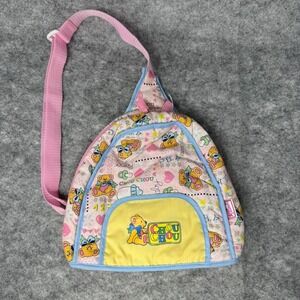 Vintage Chou Chou Baby Doll Carrier Backpack Pink Teddy Bear Print Zaph Bag